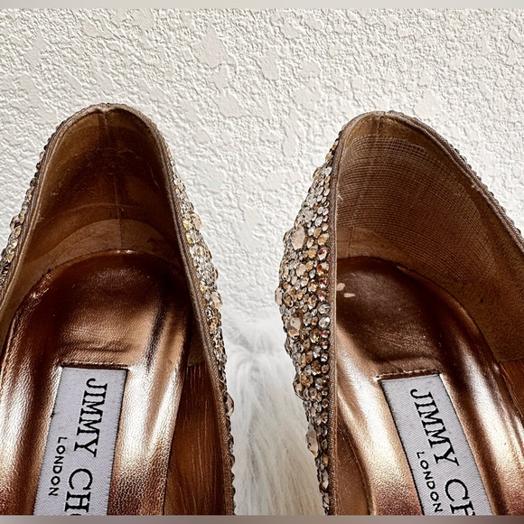 💎 Jimmy Choo Cinderella Gold Alia Heels 💎 - Picture 8 of 10
